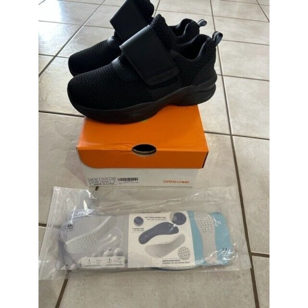 Ortho+rest Men Diabetic Adjustable Closure Orthopedic Walking Shoes Sz 10 insole